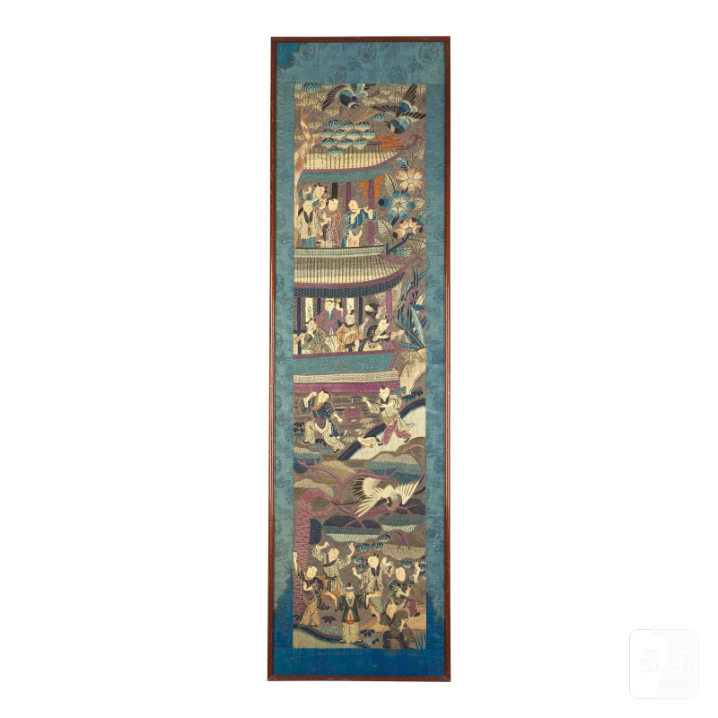清晚期 刺綉百子圖屏一對 | A PAIR OF EMBROIDERED 'HUNDRED BOYS' PANELS - 图3